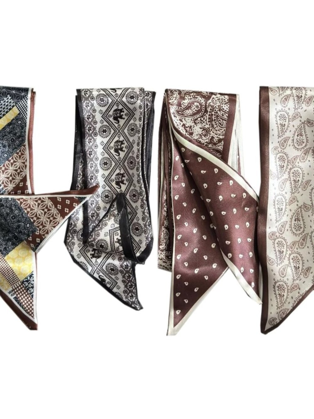 4 Pack Head Scarf Hair Neck Scarves For Women Purse Bag Scarfs For Handbags Long